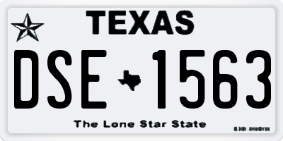 TX license plate DSE1563