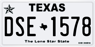 TX license plate DSE1578
