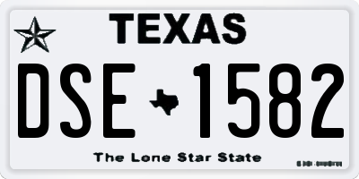 TX license plate DSE1582