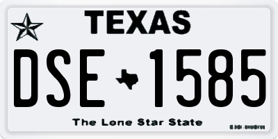 TX license plate DSE1585