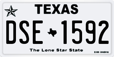 TX license plate DSE1592
