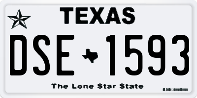 TX license plate DSE1593