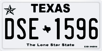 TX license plate DSE1596