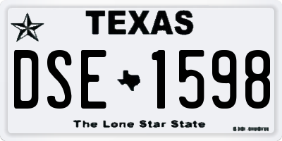 TX license plate DSE1598