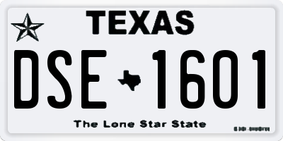 TX license plate DSE1601