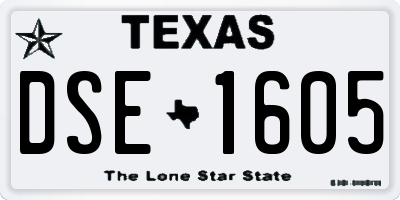 TX license plate DSE1605