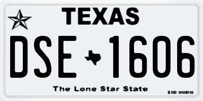 TX license plate DSE1606
