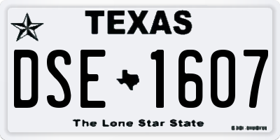 TX license plate DSE1607