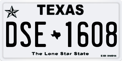 TX license plate DSE1608