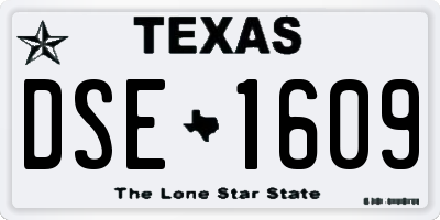 TX license plate DSE1609