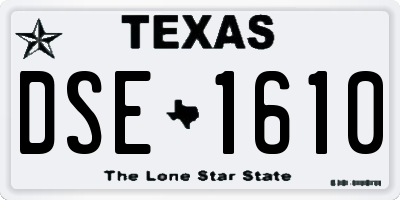 TX license plate DSE1610