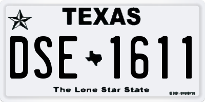 TX license plate DSE1611