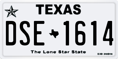 TX license plate DSE1614