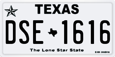 TX license plate DSE1616