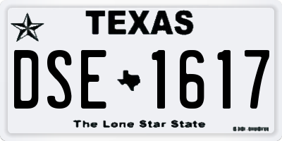 TX license plate DSE1617