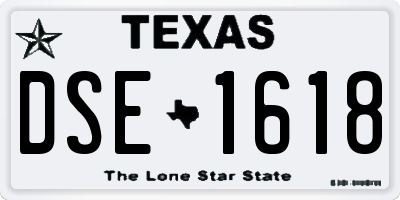 TX license plate DSE1618