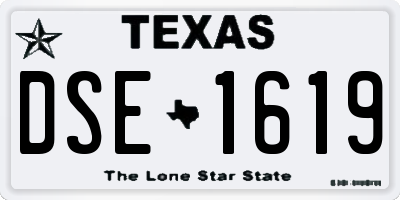 TX license plate DSE1619