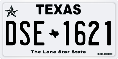 TX license plate DSE1621