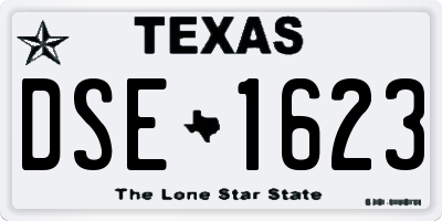 TX license plate DSE1623