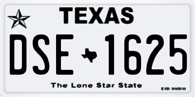 TX license plate DSE1625
