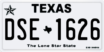 TX license plate DSE1626