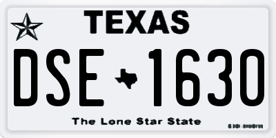 TX license plate DSE1630