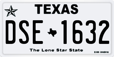 TX license plate DSE1632