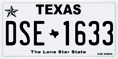 TX license plate DSE1633