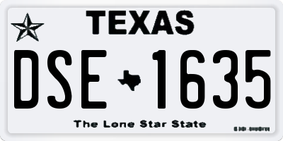 TX license plate DSE1635