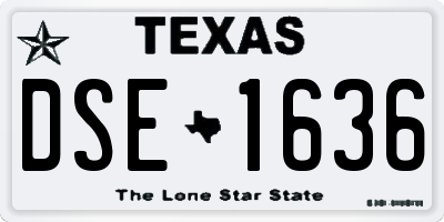 TX license plate DSE1636