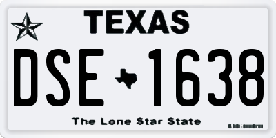 TX license plate DSE1638