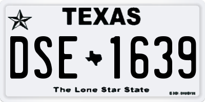 TX license plate DSE1639