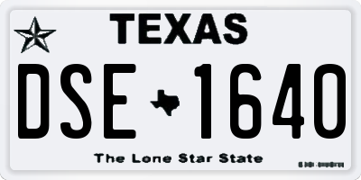 TX license plate DSE1640