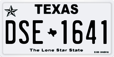 TX license plate DSE1641