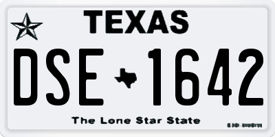 TX license plate DSE1642