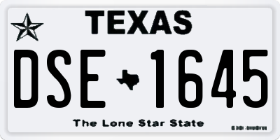 TX license plate DSE1645