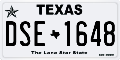 TX license plate DSE1648