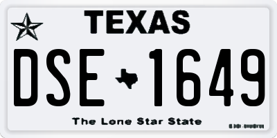 TX license plate DSE1649