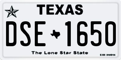 TX license plate DSE1650