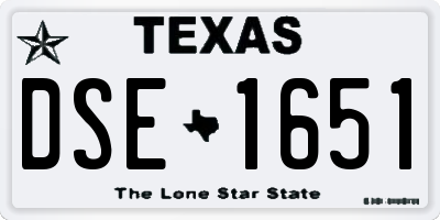 TX license plate DSE1651