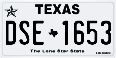 TX license plate DSE1653