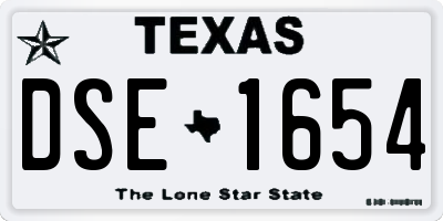 TX license plate DSE1654