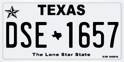 TX license plate DSE1657