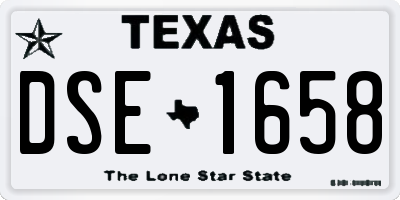 TX license plate DSE1658