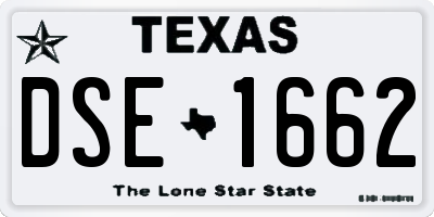 TX license plate DSE1662