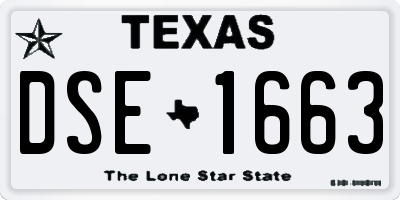 TX license plate DSE1663
