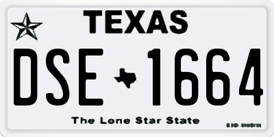 TX license plate DSE1664