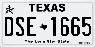 TX license plate DSE1665