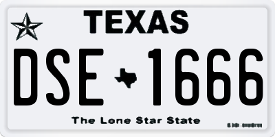 TX license plate DSE1666