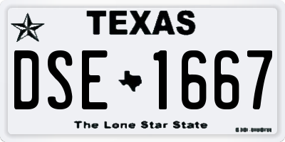 TX license plate DSE1667